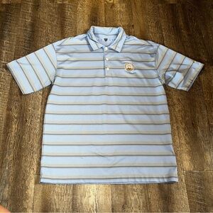 Nike X Disney Polo Shirt Mens L Striped Golf Tour Performance Walt Disney World